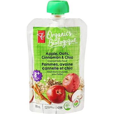 Pommes, Avione Cannelle Et Chia Nourriture In Puree Pour Bebe