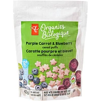 Carotte pourpre et bleuet soufflés de céréales