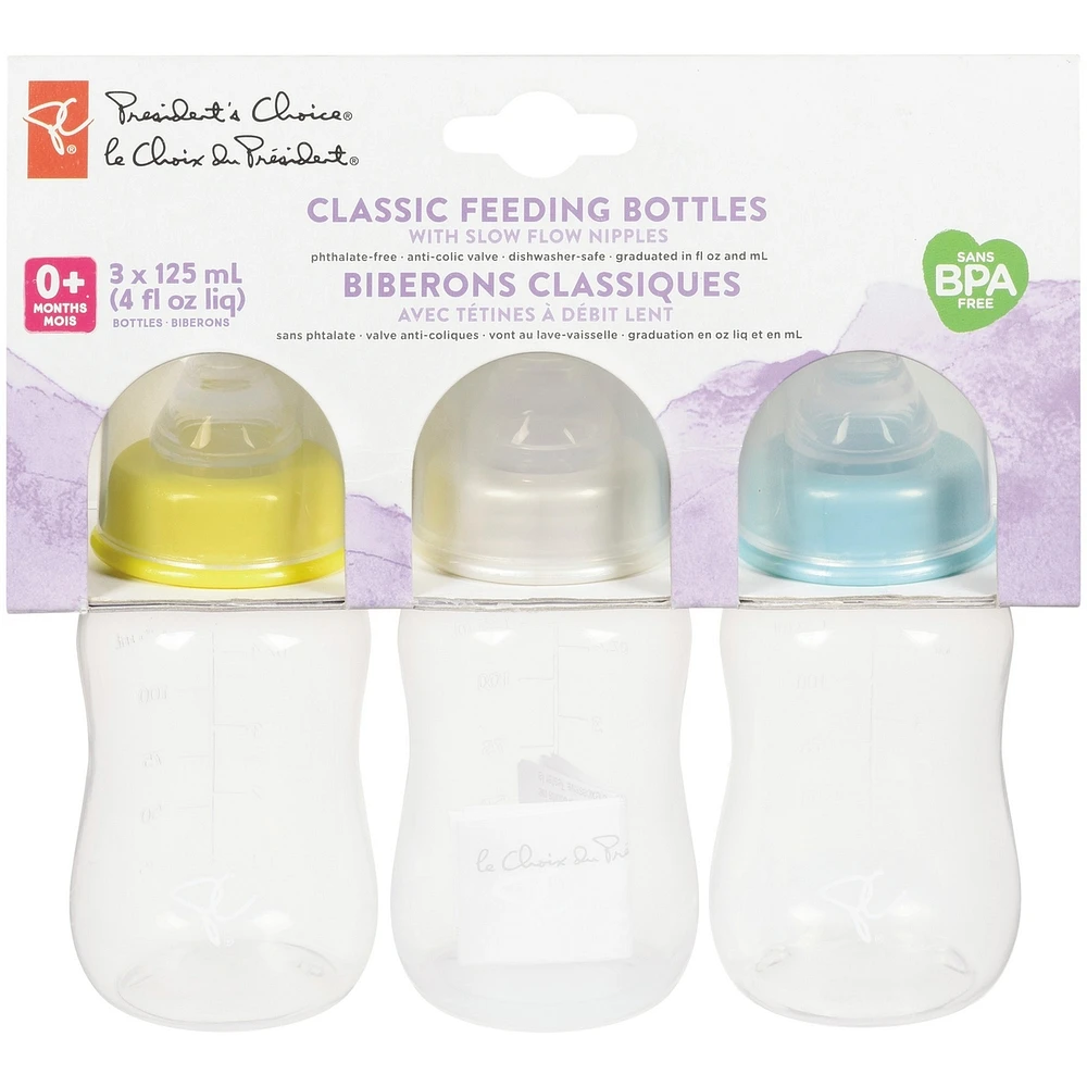 Le Choix Du President Biberons Classiques 4oz, 3 pack
