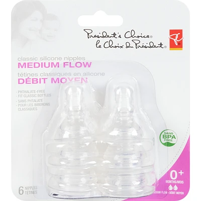 President's Choice Classic Silicone Nipples - Medium Flow