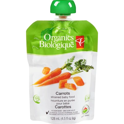 Nourriture en puree pour bebe Carrottes