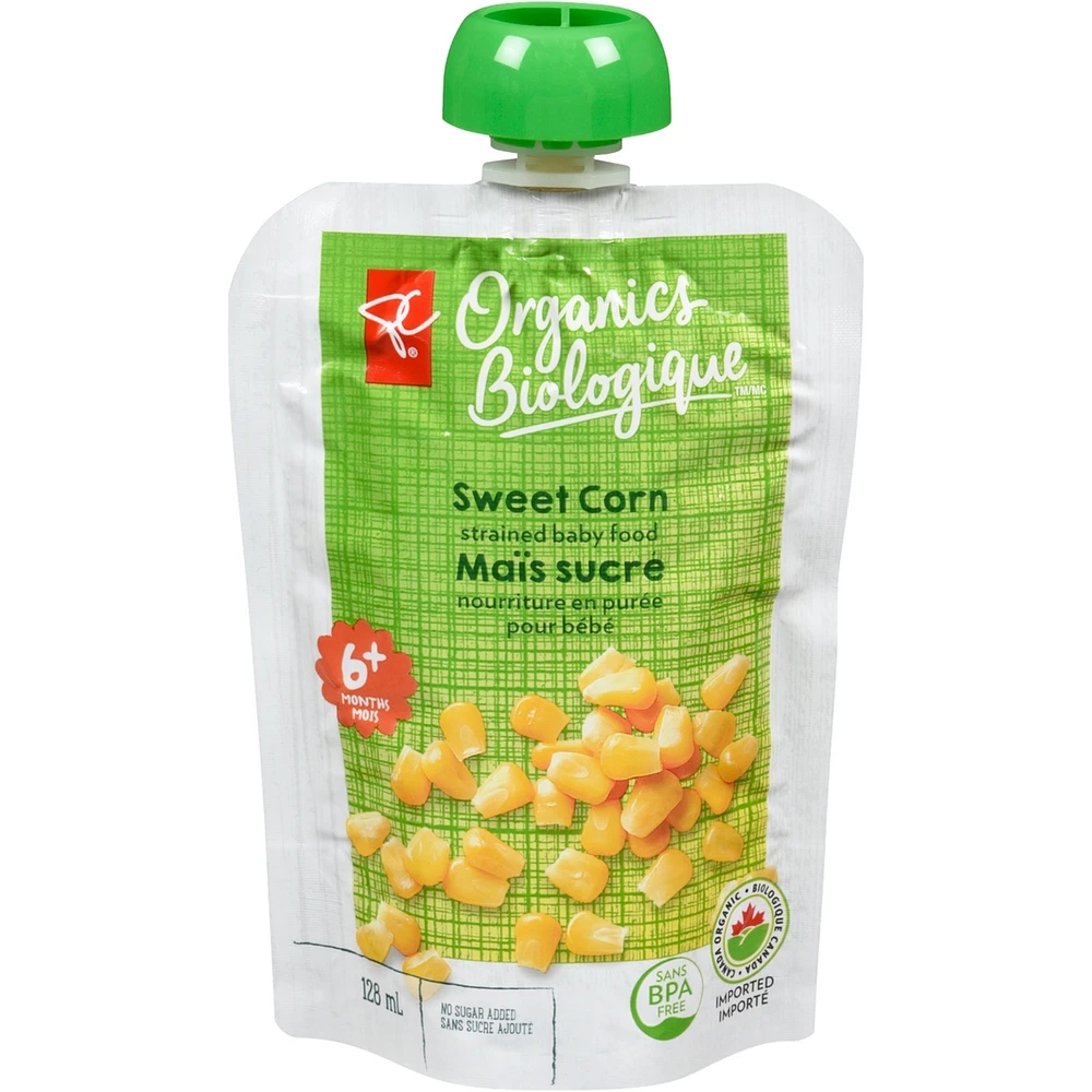 Nourriture en puree pour bebe Mais sucré