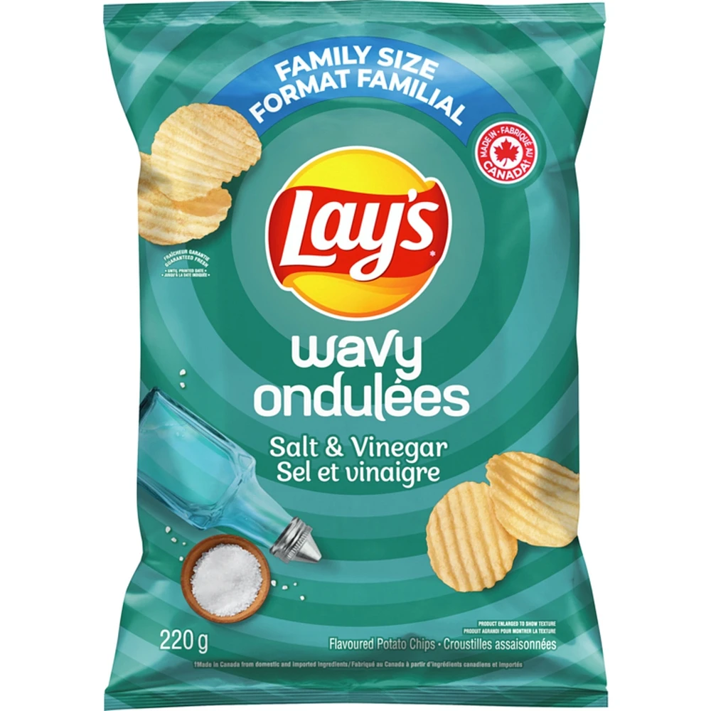 Ondulées Croustilles assaisonnées Sel et Vinaigre