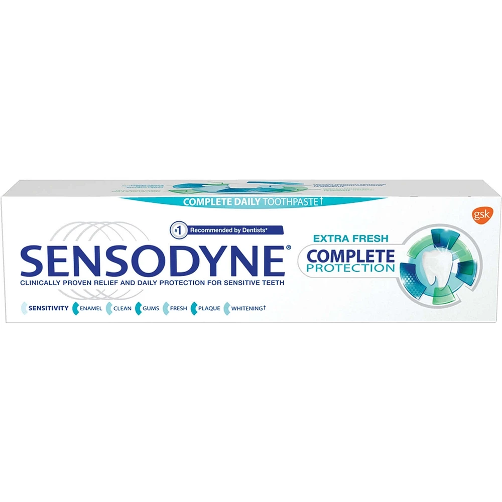 Dentififrice quotidien pour dents sensible SENSODYNE Protection Complète Extra-frais, menthe 75ml