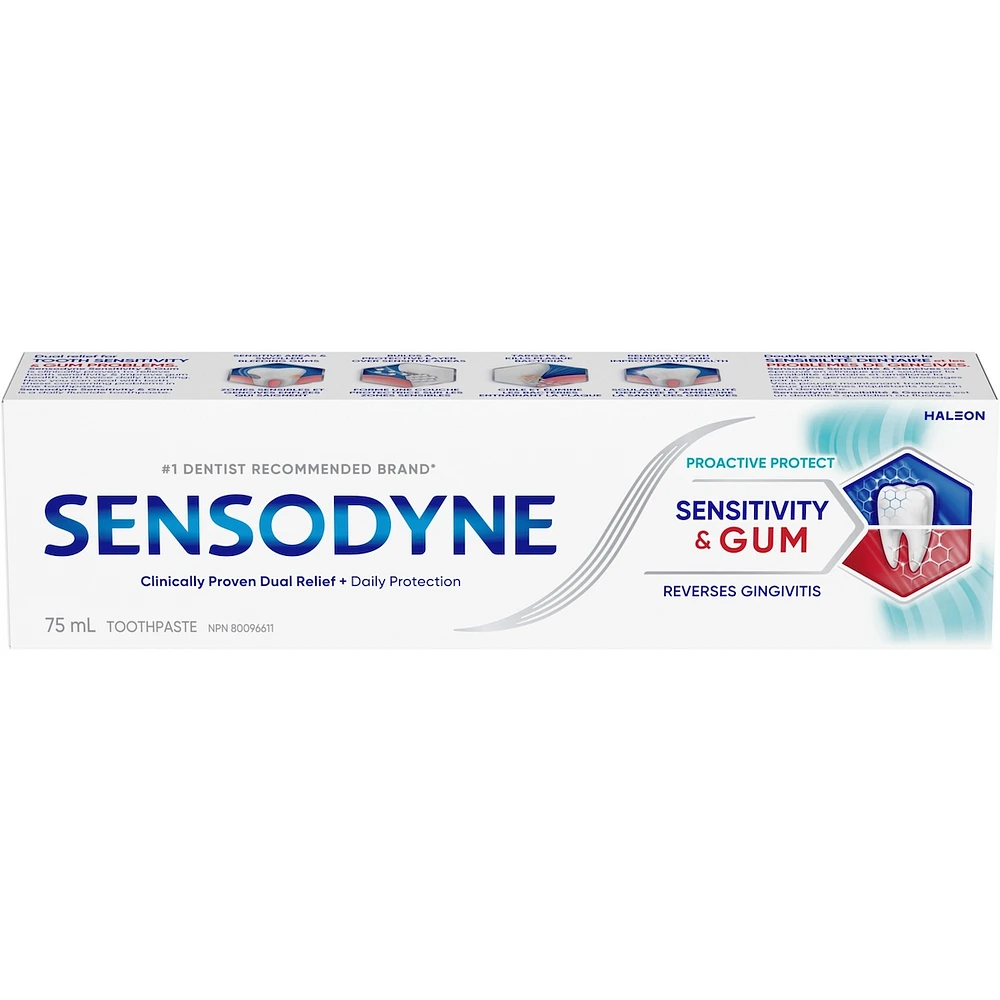 Dentifrice Sensodyne pour dents sensibles et saignement de gencive