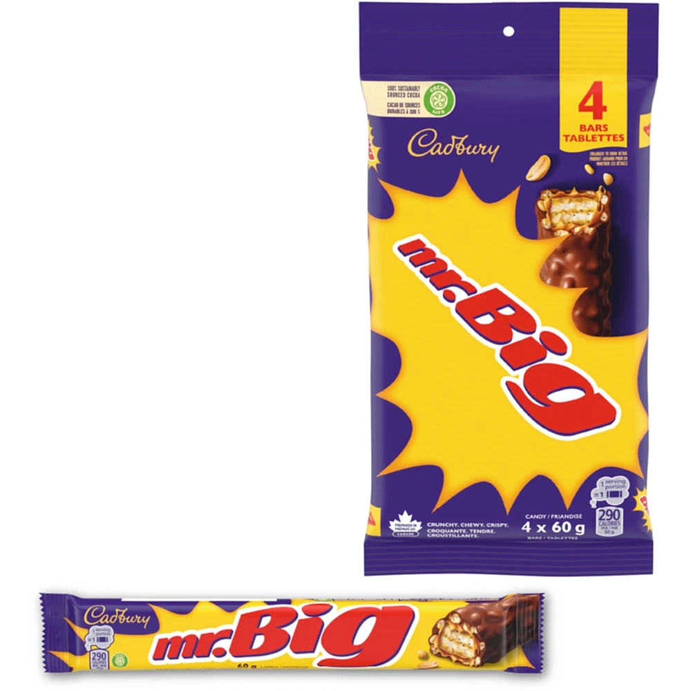 Mr Big Original Chocolatey Candy Bar, Pack of 4