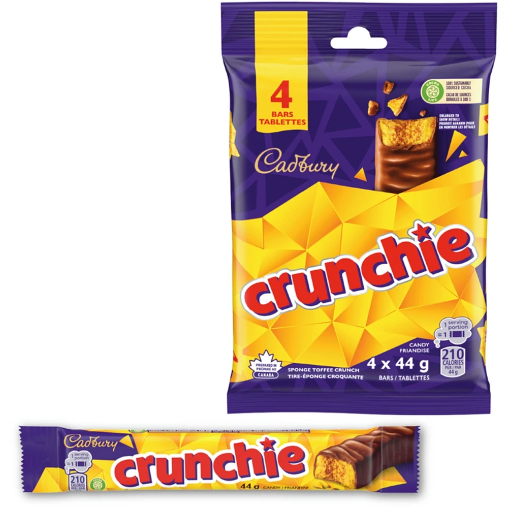 Crunchie, Chocolatey Candy Bars, Multipack, Pack of 4