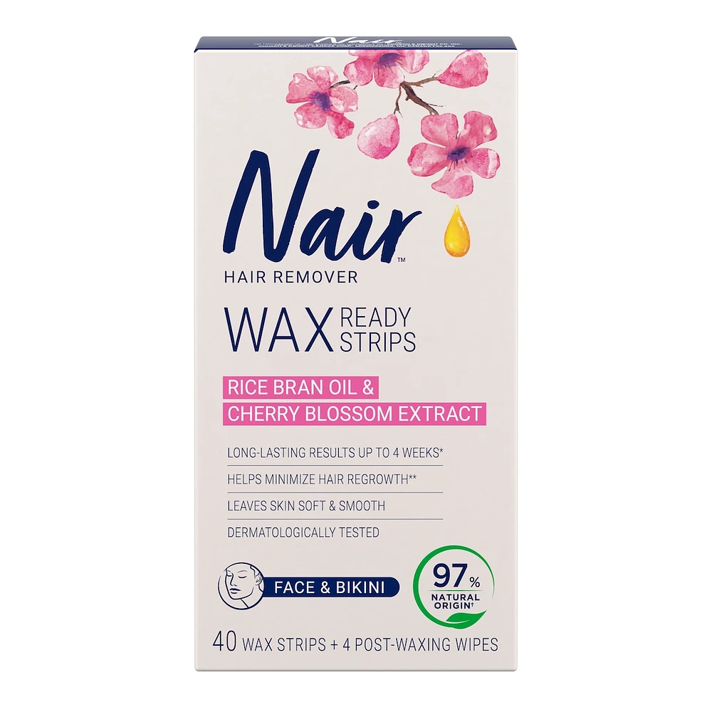 Wax Ready-Strips for Face and Bikini with 100% Naturally Sourced Rice Bran Oil