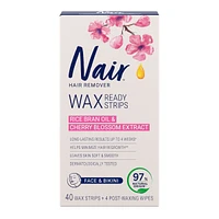 Wax Ready-Strips for Face and Bikini with 100% Naturally Sourced Rice Bran Oil