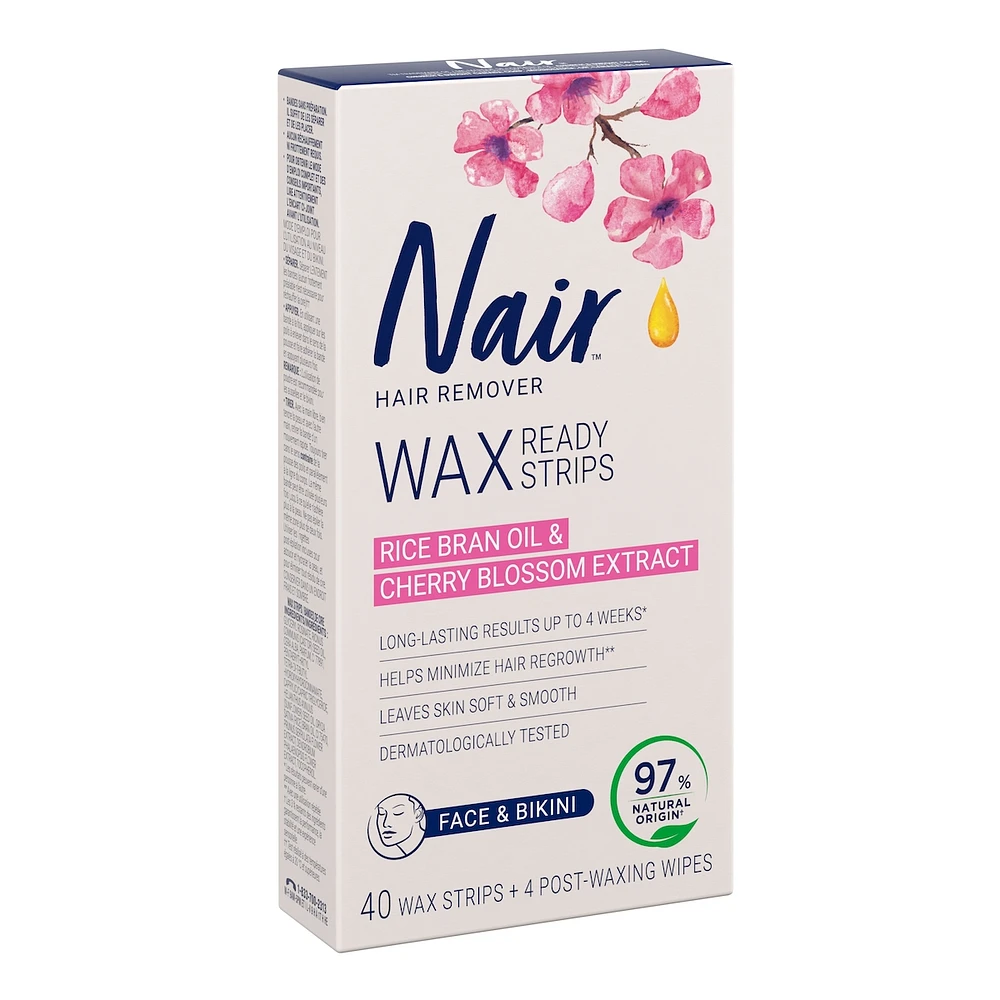 Wax Ready-Strips for Face and Bikini with 100% Naturally Sourced Rice Bran Oil