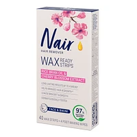 Wax Ready-Strips for Face and Bikini with 100% Naturally Sourced Rice Bran Oil
