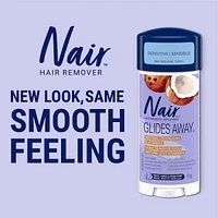 Glides Away Sensitive Formula Hair Remover for Bikini, Arms and Underarms with 100% Natural Coconut Oil plus Vitamin E