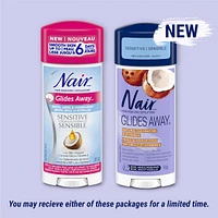 Glides Away Sensitive Formula Hair Remover for Bikini, Arms and Underarms with 100% Natural Coconut Oil plus Vitamin E