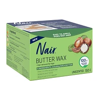 Nair Butter Wax for Legs, Unscented formula with Just 5 Ingredients, 150g