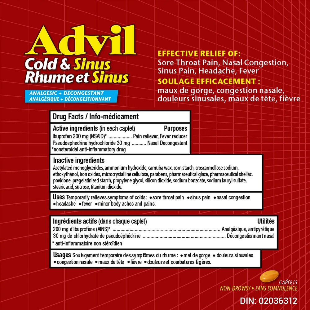 Cold & Sinus Analgesic + Decongestant Caplets