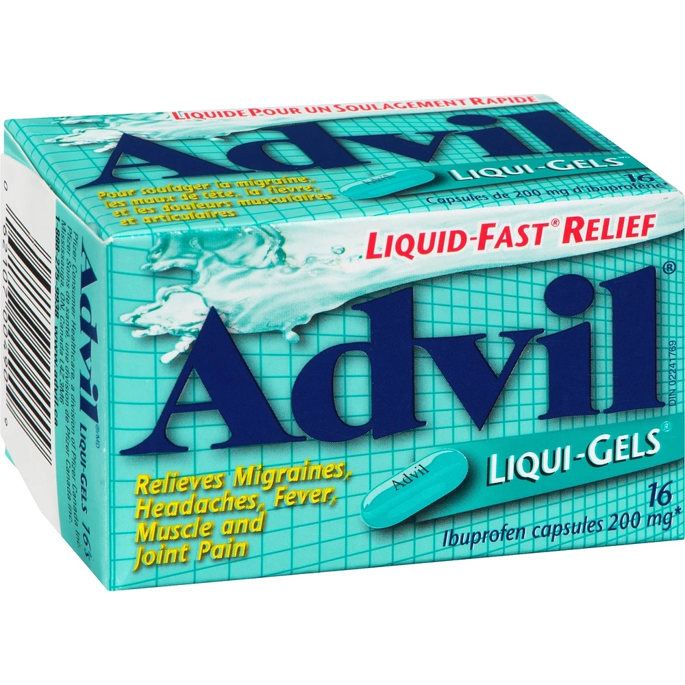 Advil Regular Strength Liqui-Gels Ibuprofen Capsules for Headaches and Pain Relief, 200 mg