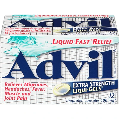 Advil Capsules de 400 mg d'Ibuprofène Extra Fort Liqui-Gels