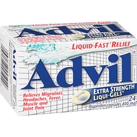 Advil, Extra-fort, pour soulager les maux de tête, les migraines et la douleur, 400 mg d’ibuprofène, flacon de 24