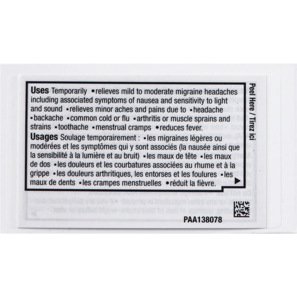 Advil, Extra-fort, pour soulager les maux de tête, les migraines et la douleur, 400 mg d’ibuprofène, flacon de 24