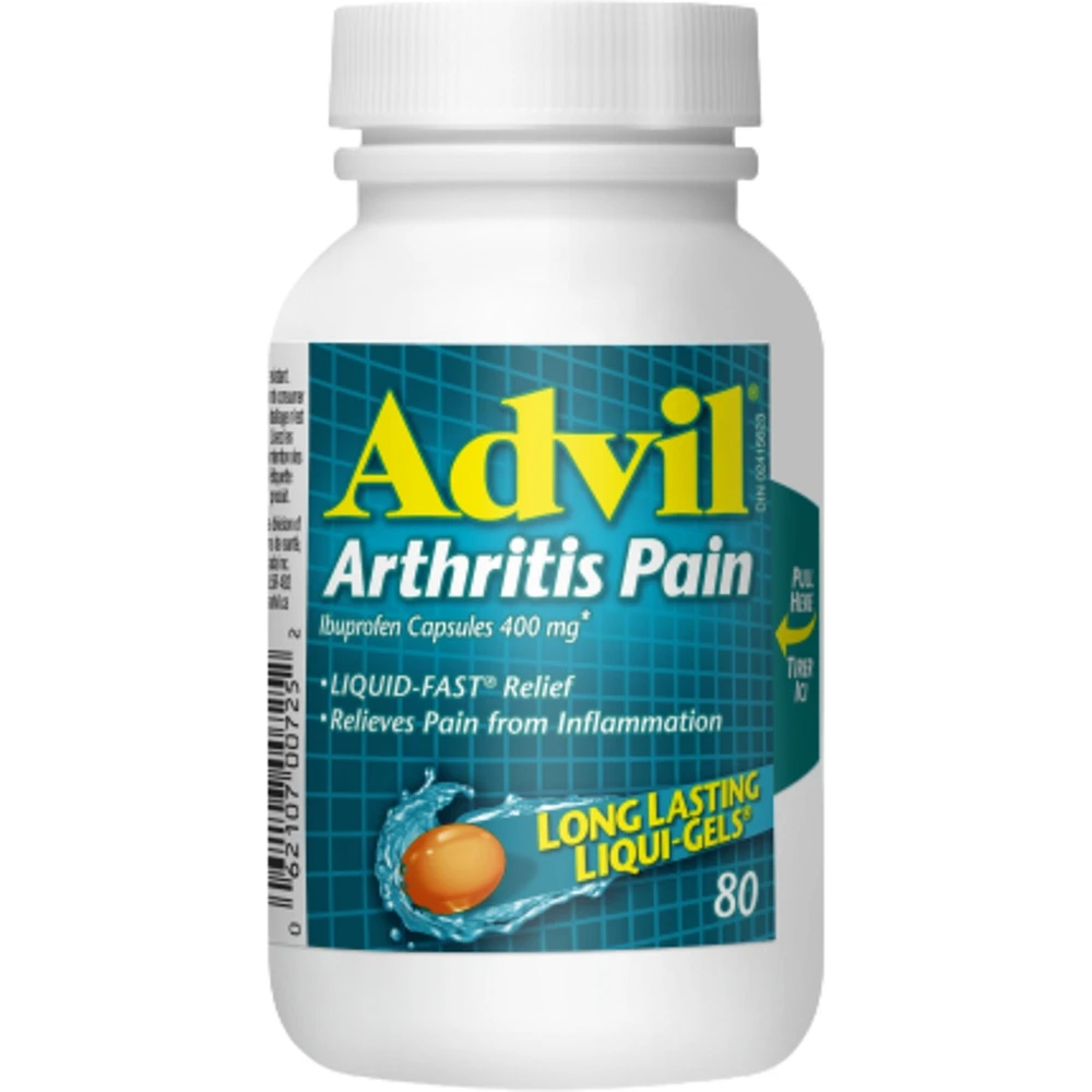 Advil Douleurs arthritiques Extra-fort, pour soulager la douleur due à l’inflammation, 400 mg d’ibuprofène, flacon de 80