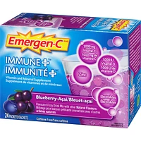 Emergen-C Immune+ Vitamin C & Mineral Supplement Fizzy Drink Mix, Blueberry Acai