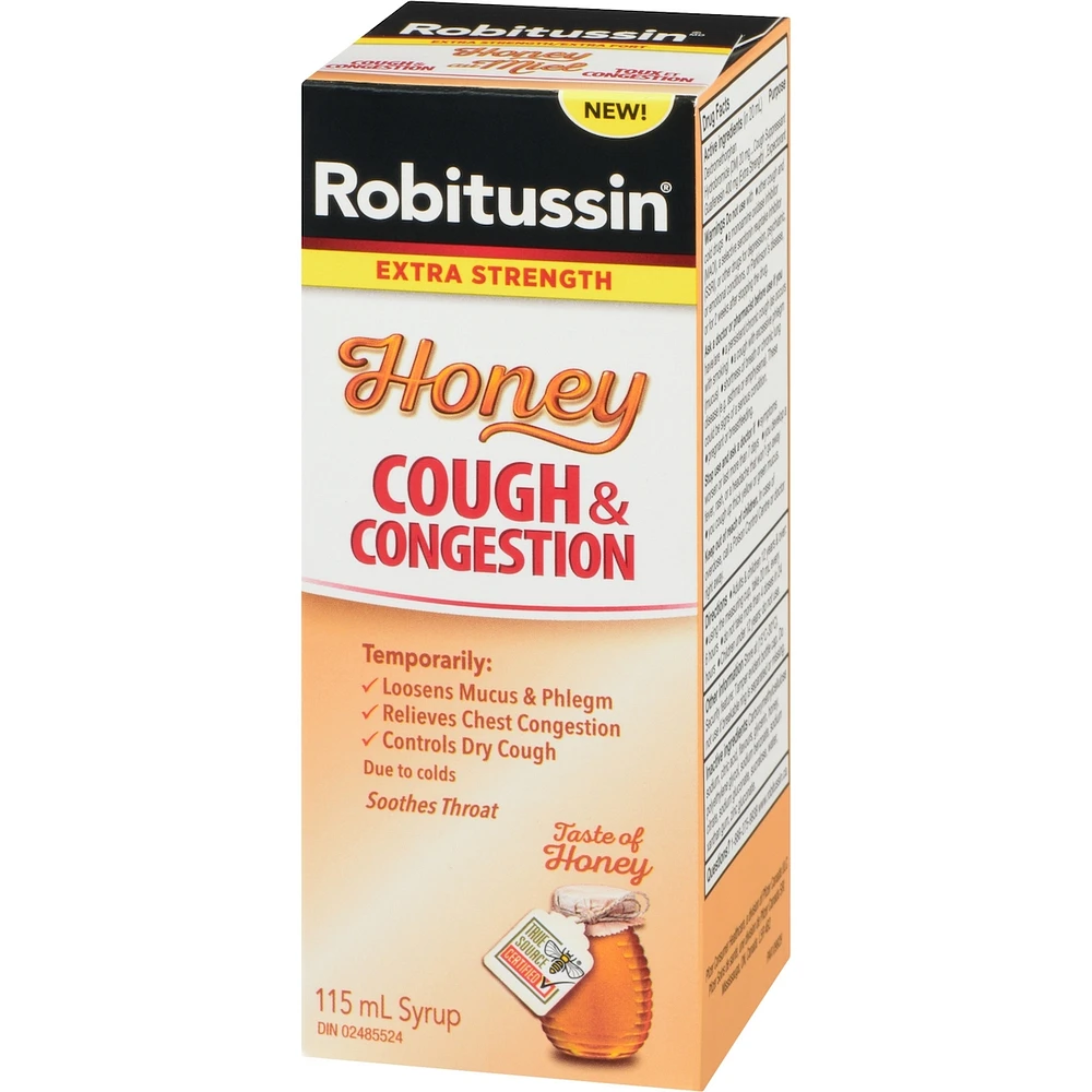 Robitussin Toux et Congestion Sirop au Miel Extra Fort ml