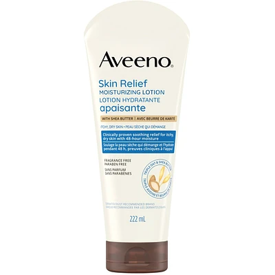 Skin Relief Moisturizing Lotion, Shea Butter, Oat, Dry Skin Body Moisturizer, Fragrance Free, 222mL