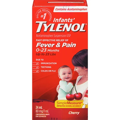 Infants' Medicine, Fever & Pain Drops, Cherry