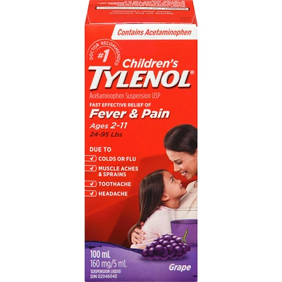 Children's Medicine, Fever & Pain, Grape Liquid