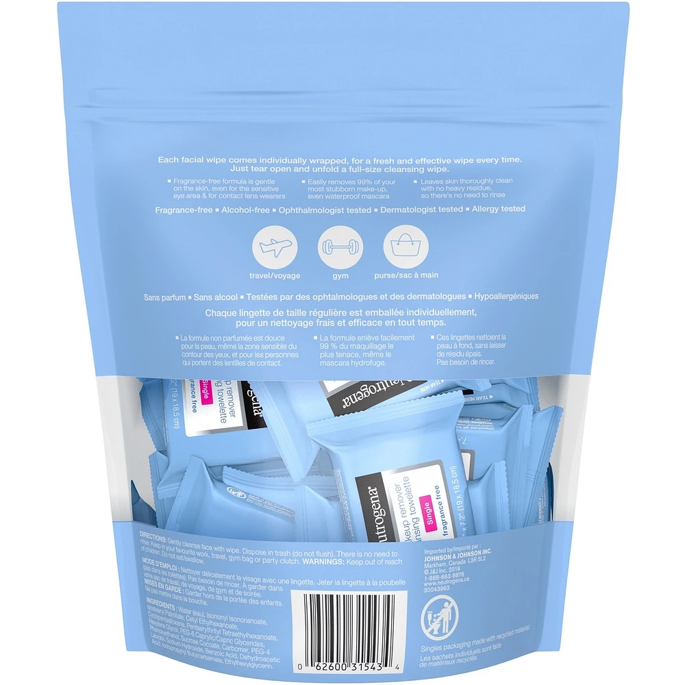 All-in-One Makeup Removing Cleansing Wipes, Waterproof Mascara Removal, Fragrance Free, Plant Based Biodegradable Wipes