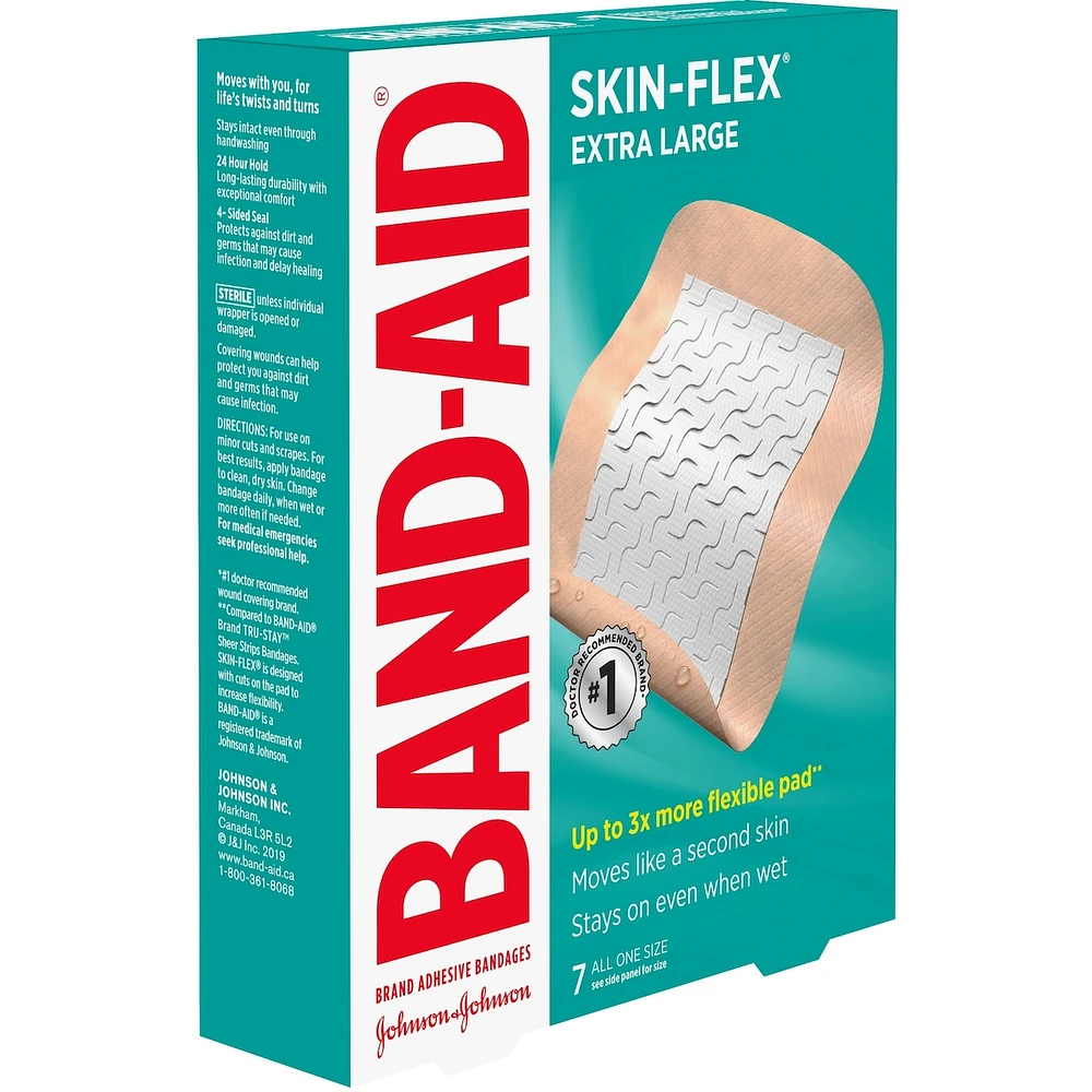 Band-Aid Skin-Flex Adhesive Bandages, Extra Large, 7 ea