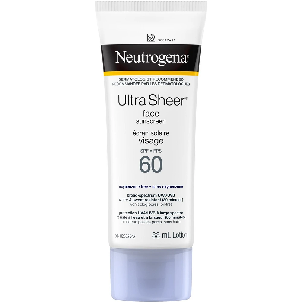 Ultra Sheer Écran solaire Visage FPS 60, non gras et léger
