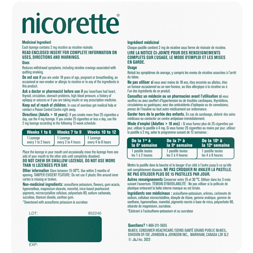 Menthe, 80 pastilles de 2 mg