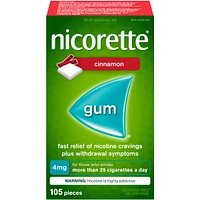 Gomme à 4 mg de nicotine, saveur de cannelle