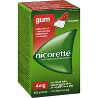 Gomme à 4 mg de nicotine, saveur de cannelle