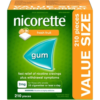 Nicotine Gum, 2 mg, Fresh Fruit