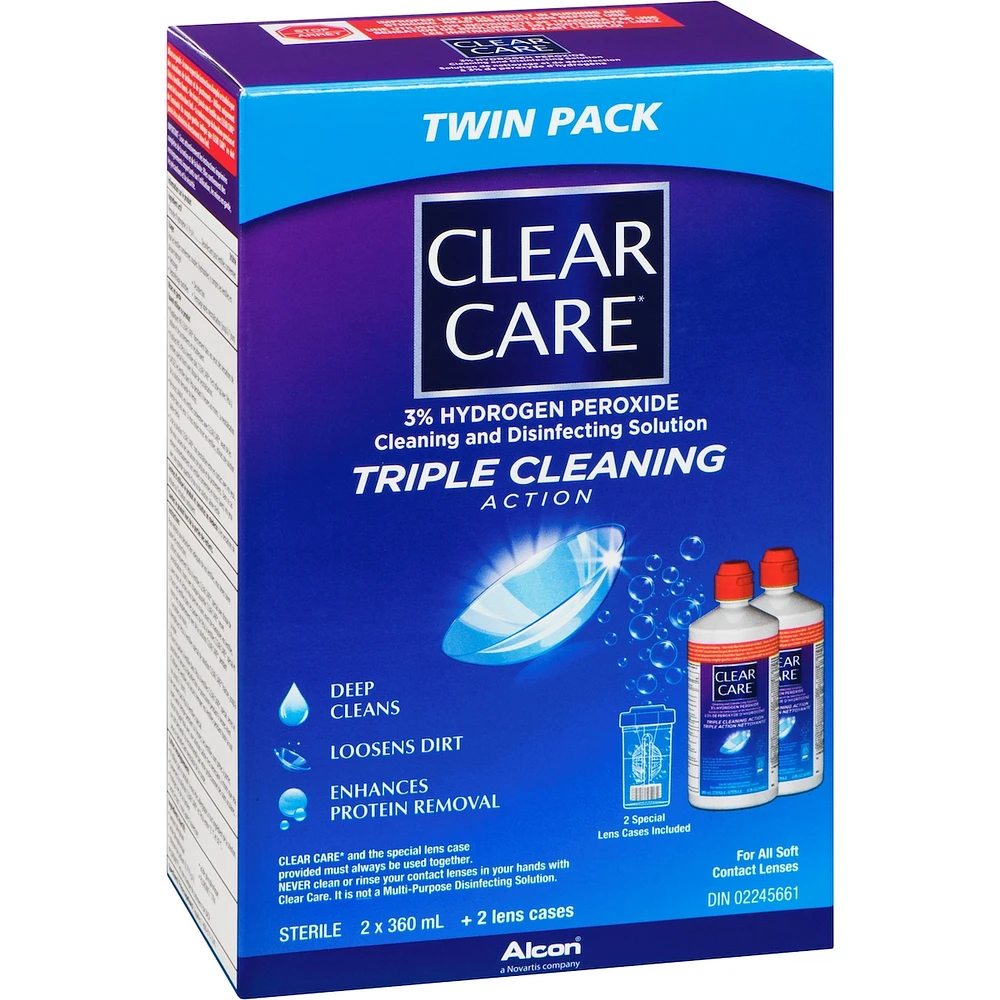 Clear Care® Contact Lens Solution with Hydrogen Peroxide Twin Pack