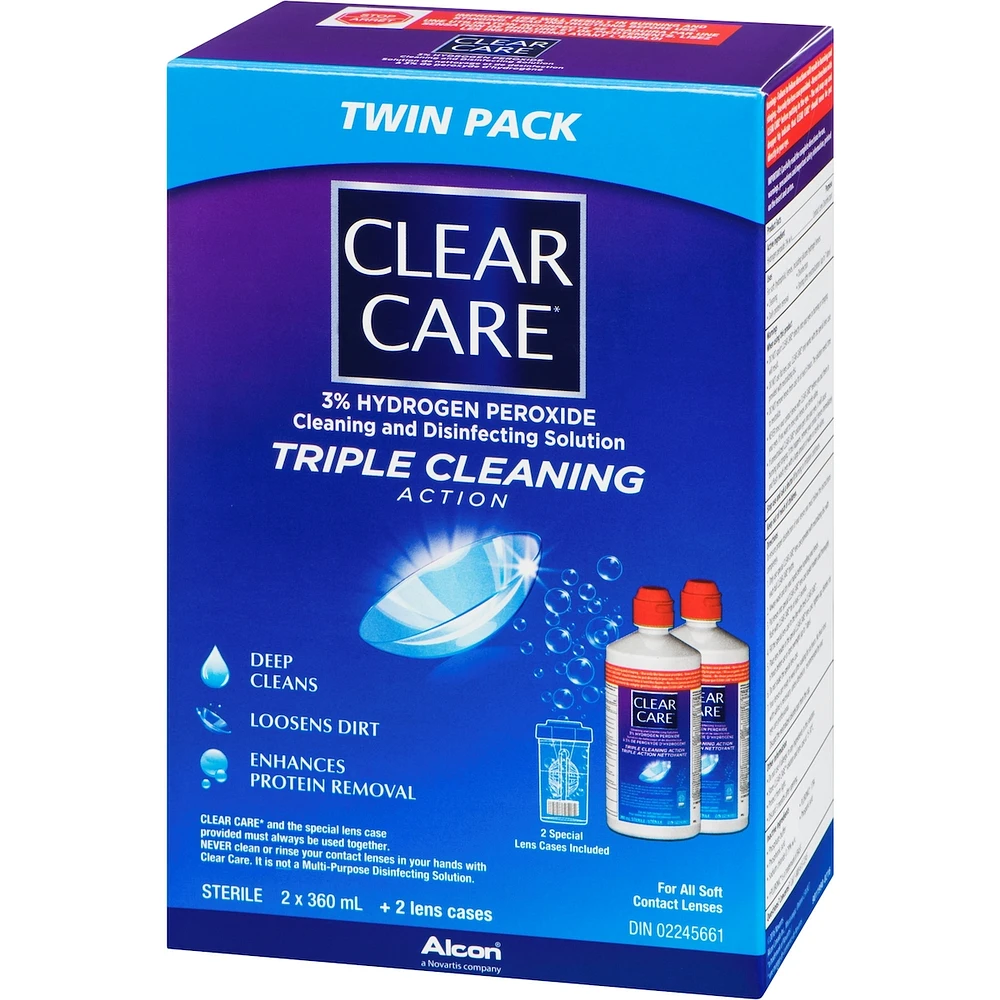 Clear Care® Contact Lens Solution with Hydrogen Peroxide Twin Pack