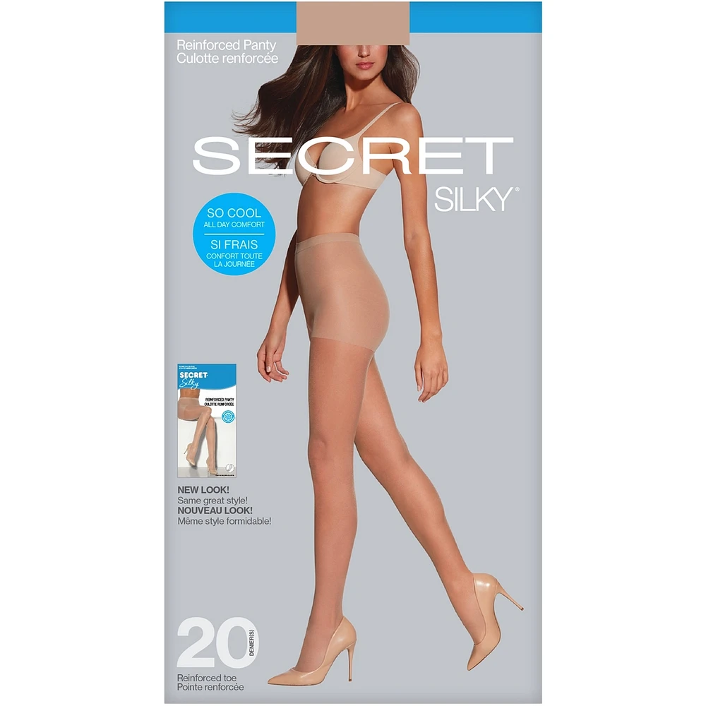 Bas culotte, diaphane culotte renforcée avec pointe renforcée et HeiQ