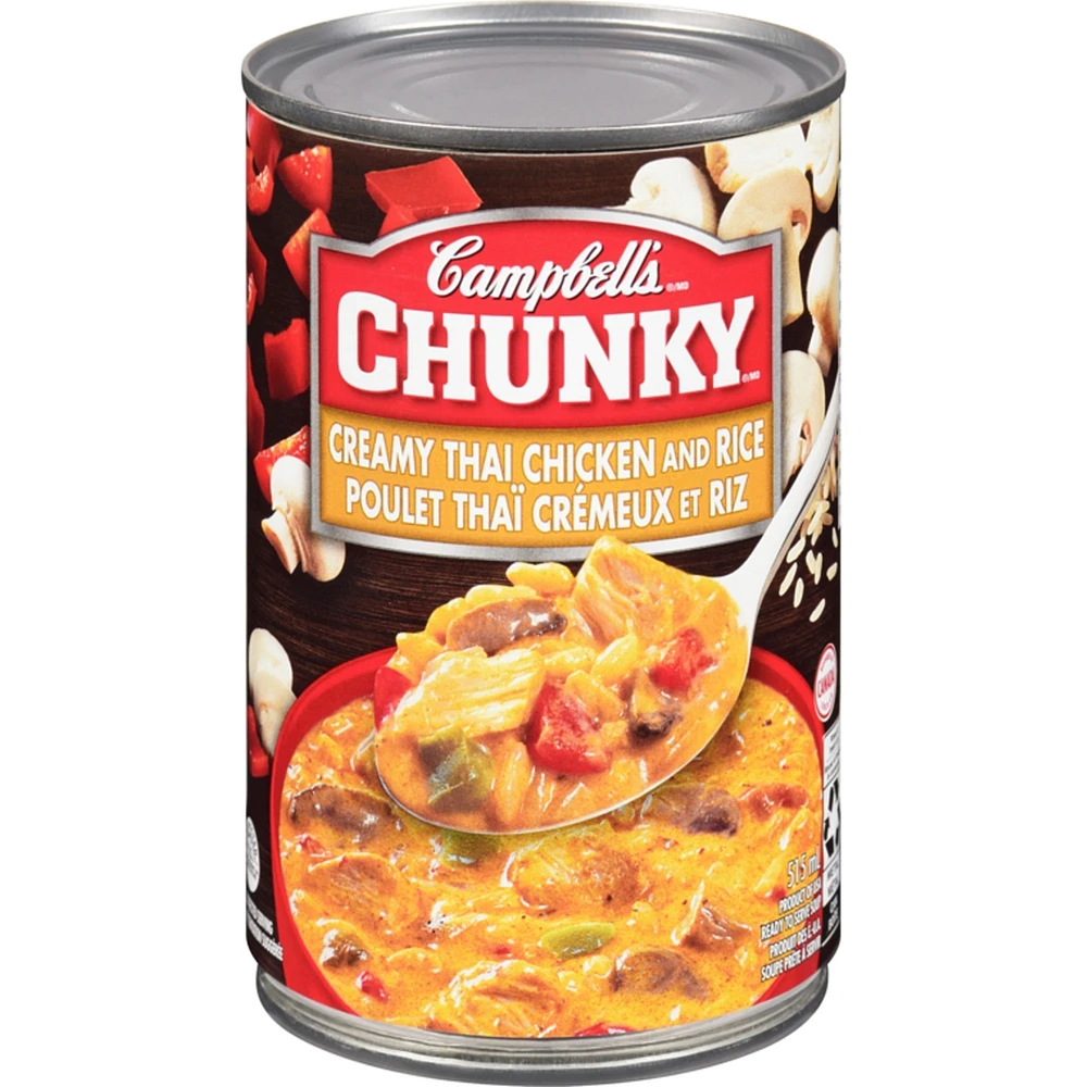 Chunky soupe prête à servir poulet thaï crémeux et riz