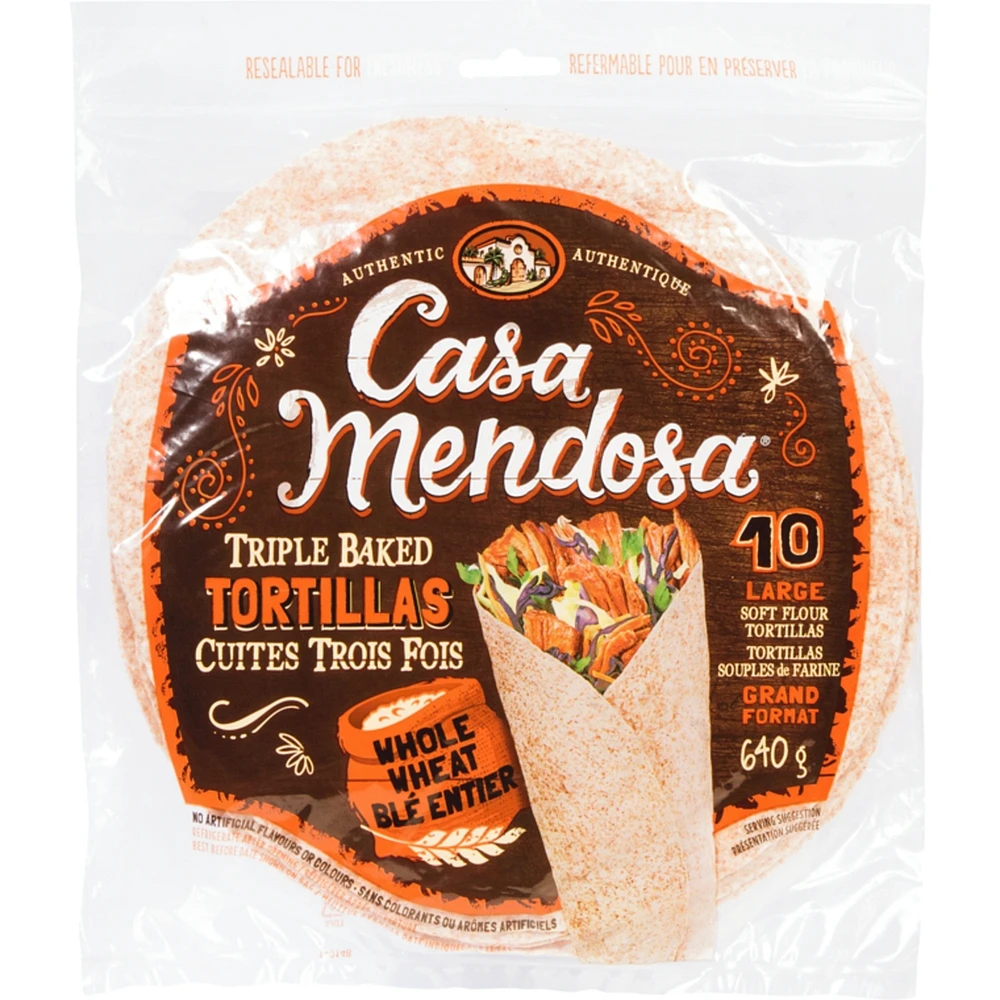 Grandes tortillas de blé entier