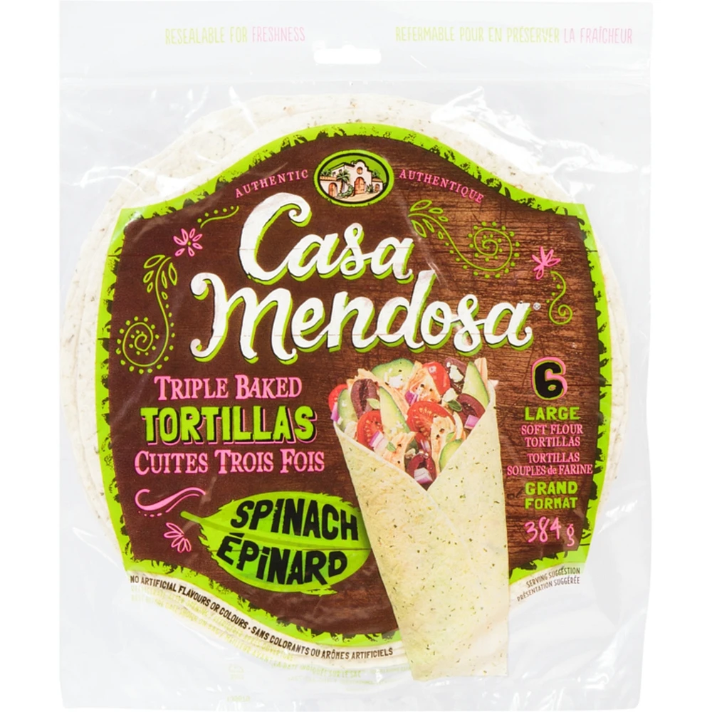 Tortillas Spinach Triple Baked