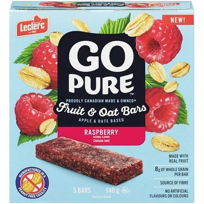 Barres fruits et avoine Go Pure, framboise