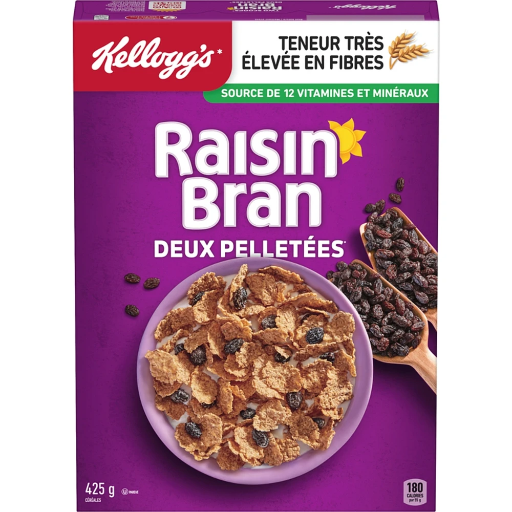 Céréales Raisin Bran deux pelletées