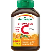 Chewable Vitamin C 500 mg Natural Tangy Orange Flavour