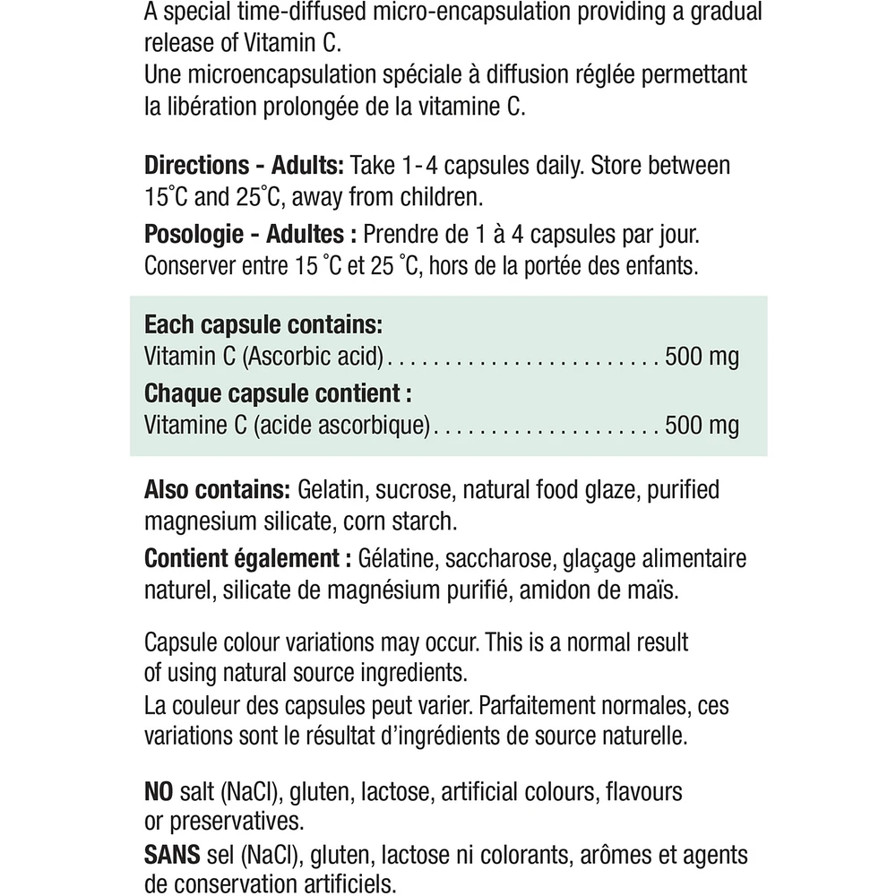 Vitamin C 500 mg Timed Release Capsules