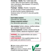 Zinc Tablets, 50 mg