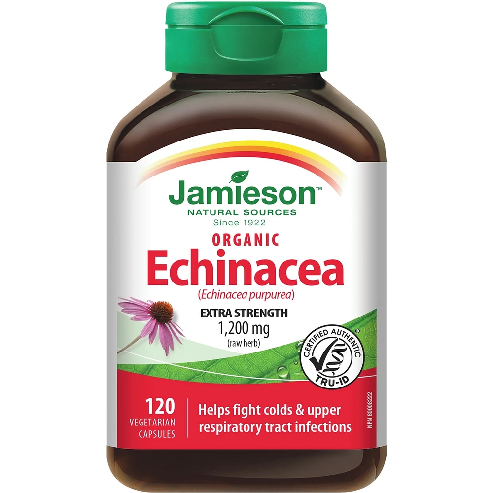 Echinacea  High Potency Organic Capsules, 1,200 mg