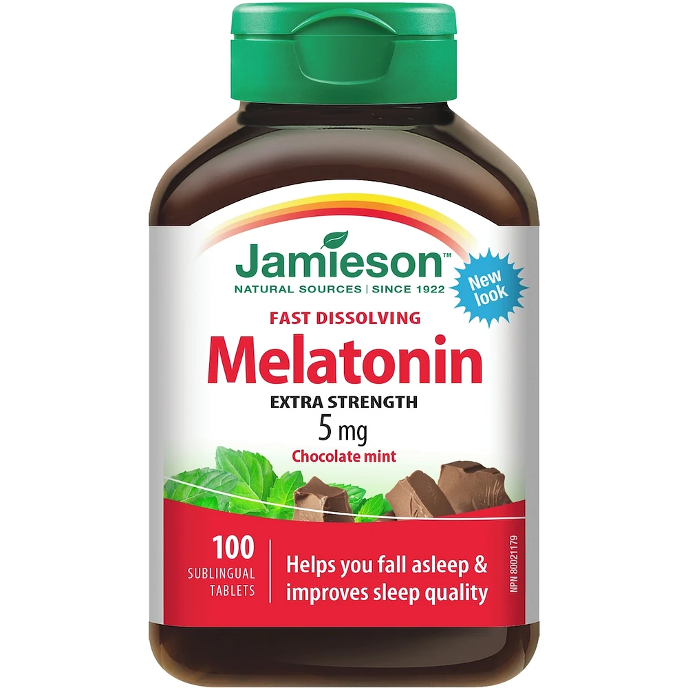 Mélatonine 5 mg Comprimés à dissolution rapide - Chocolat à la menthe