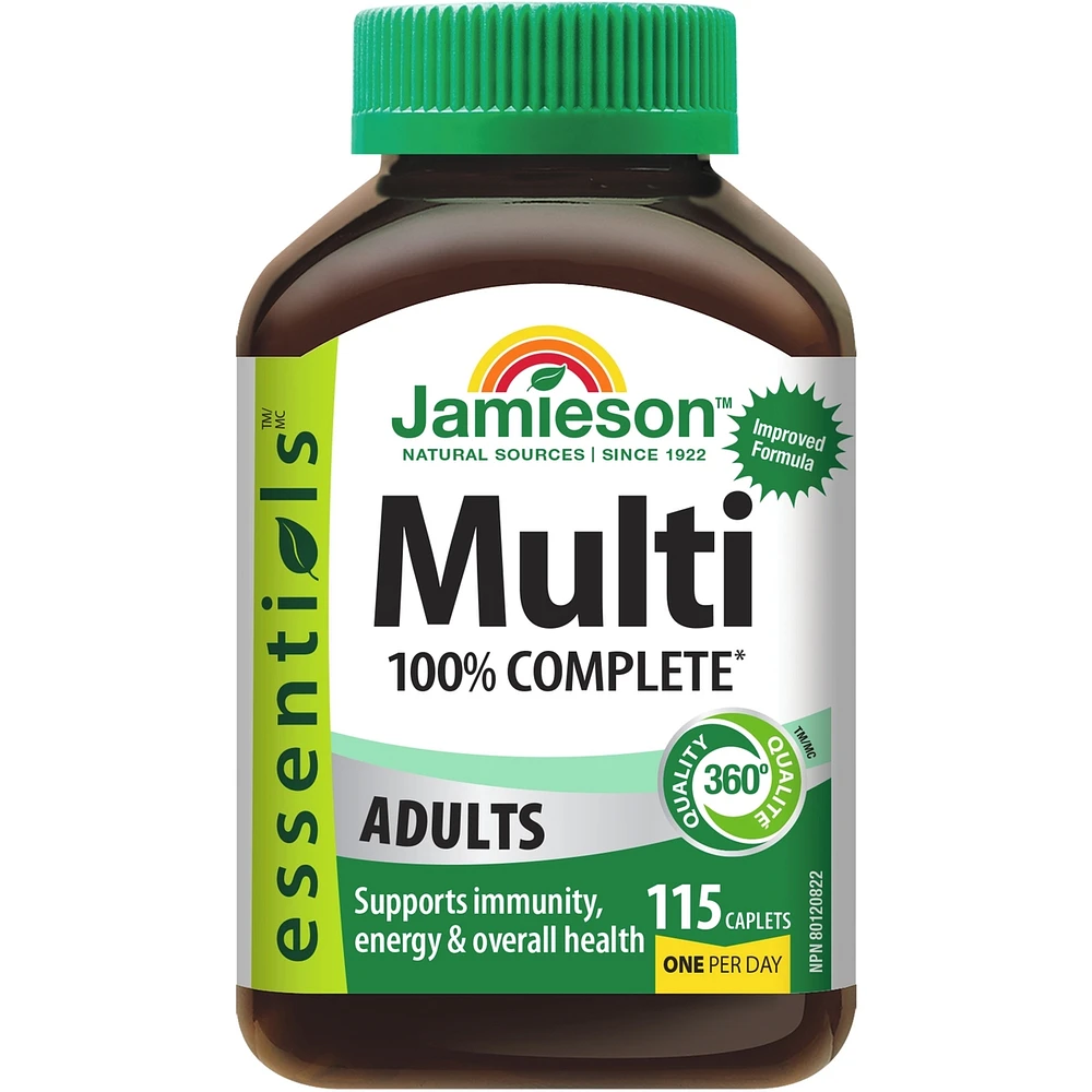Multivitamine complète à 100 % pour adultes 115 ct